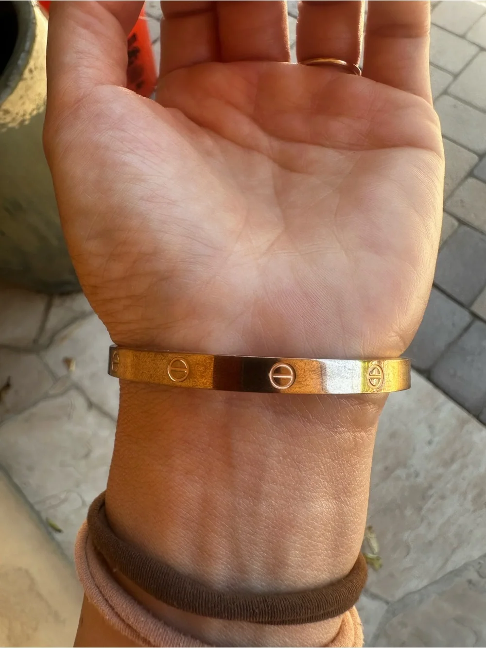 Gold Women’s  Screw-Accent Cuff Bracelet